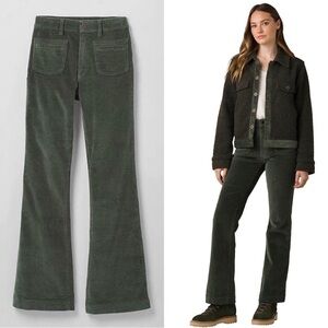 Prana Traps Corduroy High Waist Bootcut Olive Green Pants Women’s Size 2 26